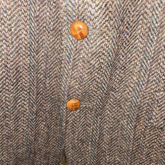 [VINTAGE] HARRIS TWEED - Scottish Wool Herringbone Stafford Jacket 43R Large Men - Picture 5 of 11